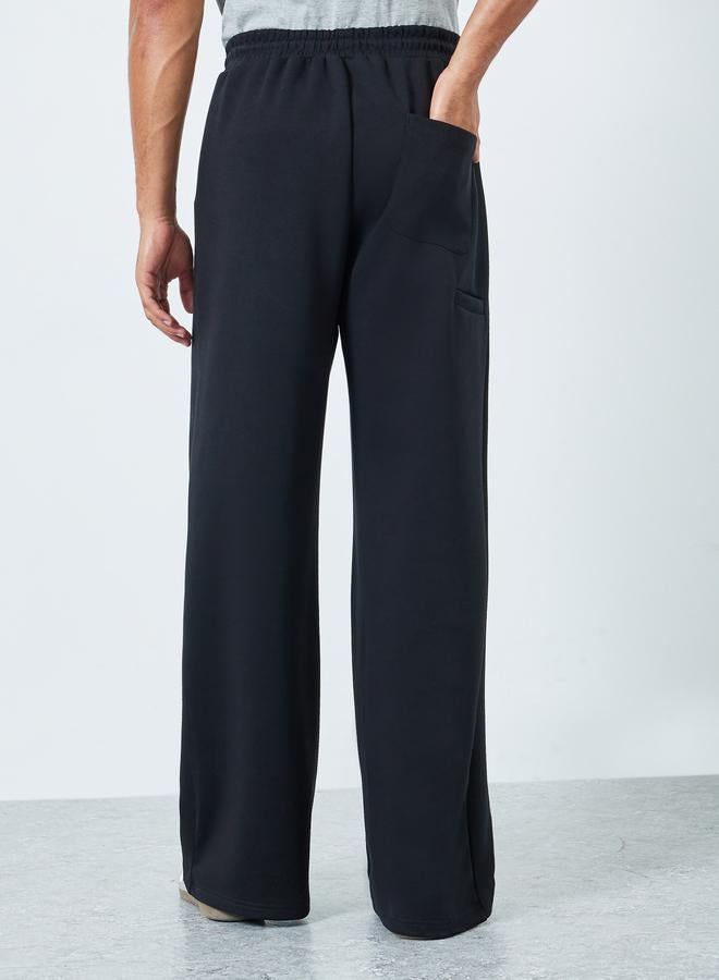 Styli Men Wide Leg Joggers with Back Pocket Detail - Image 2